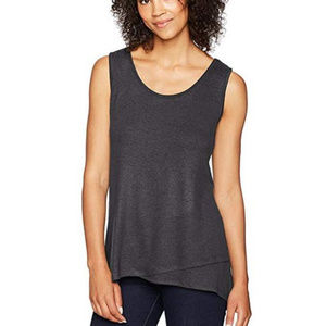 Tribal Asymmetrical Hem Tank Top Black S